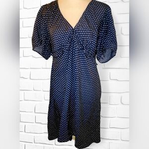 MADEWELL NWT Puff-Sleeve Ruffle Mini Dress in Polka Dot
